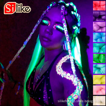 Silike  24 inch Jumbo Braids Shining Hair in Night 100g Glowing Synthetic Soft Braiding Hair Extensions Wholesale High Quality
